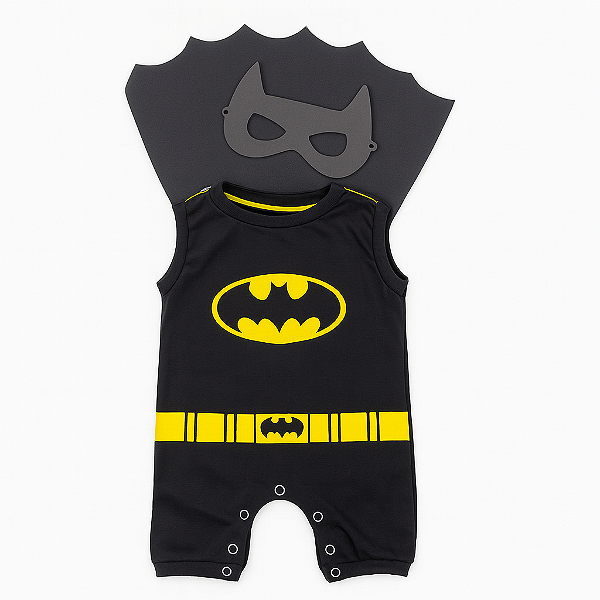 Jardineira com Capa + Mascara Batman