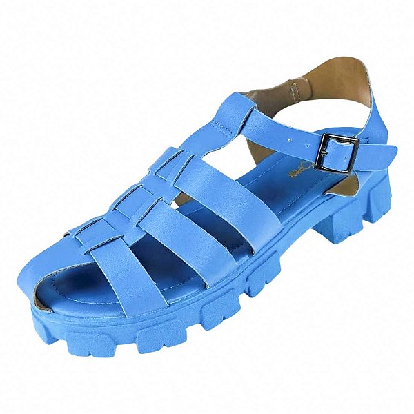 Sandália Pescador Fisherman com Solado Tratorado - Azul Royal
