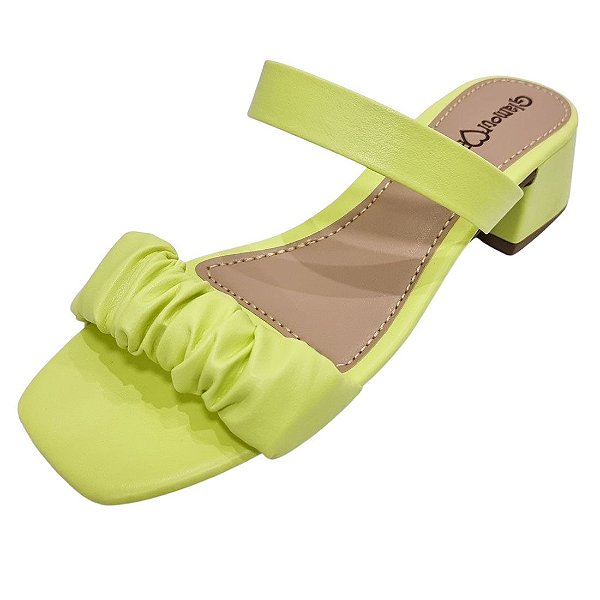 Tamanco Fru Fru Salto Quadrado - Lemon