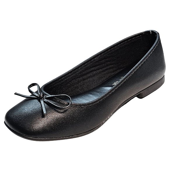 Sapatilha Boneca com Laço - Preto