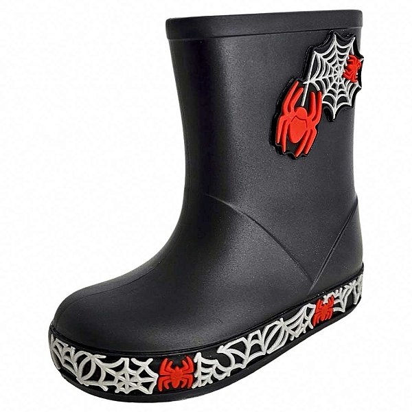 Bota Galocha Flat Fosca Spider - Preta