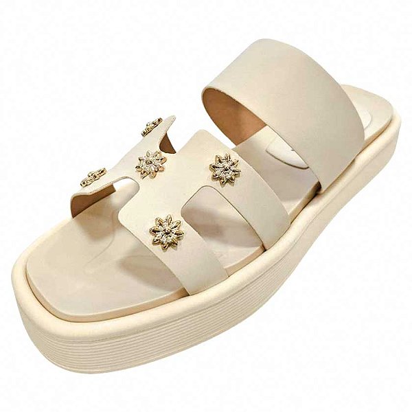 Sandália Plataforma H Sol Dourado - Off White