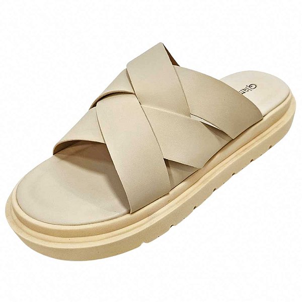 Sandália Plataforma Trançada - Off White
