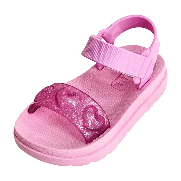 Sandália Maitê Infantil Coração Glitter - Rosa