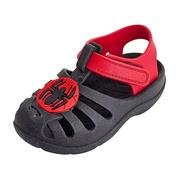Sandália Babuche Aranha Infantil Fly - Preto e Vermelho