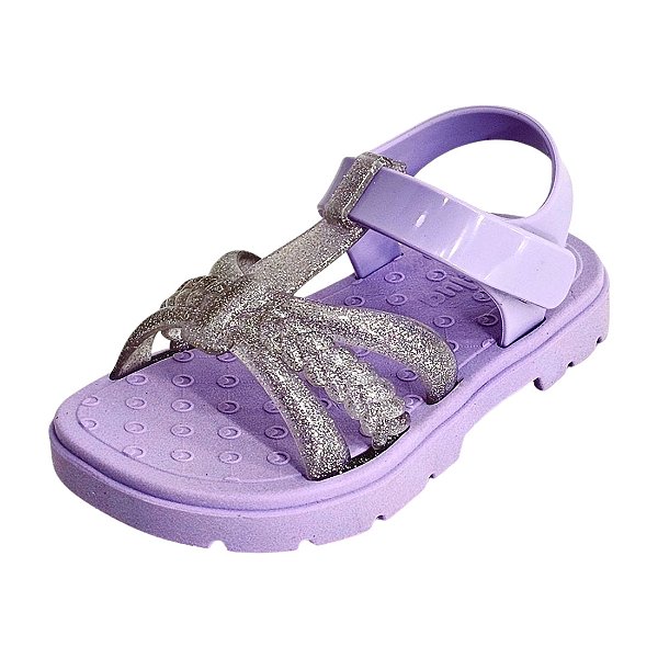 Sandália Mia Infantil Trançada Glitter - Lilás