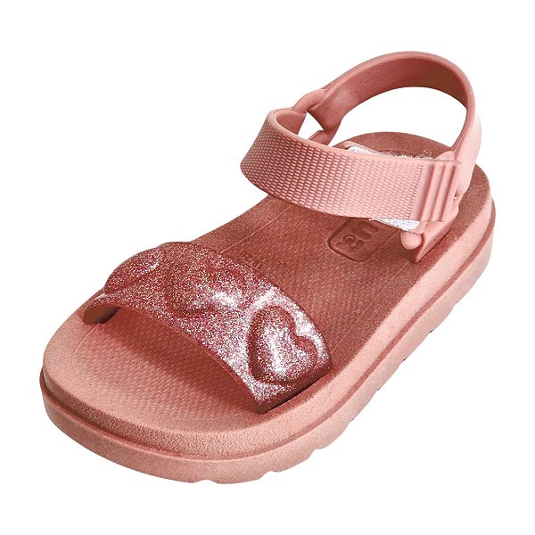 Sandália Maitê Infantil Coração Glitter - Rosé