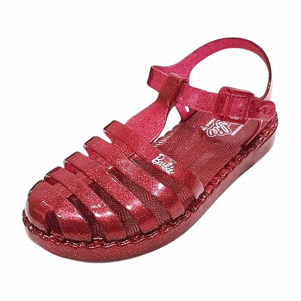 Sandália Infantil Barbie Duo Aranha - Vermelho Glitter