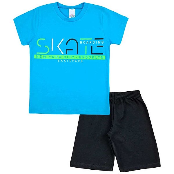 Conjunto Infantil Menino Skate - Azul