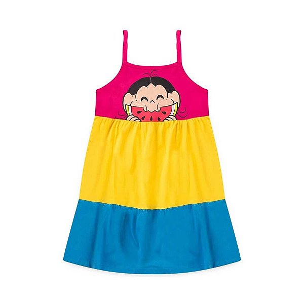 Vestido Infantil Menina Magali Hum Delicia - Turma Da Mônica