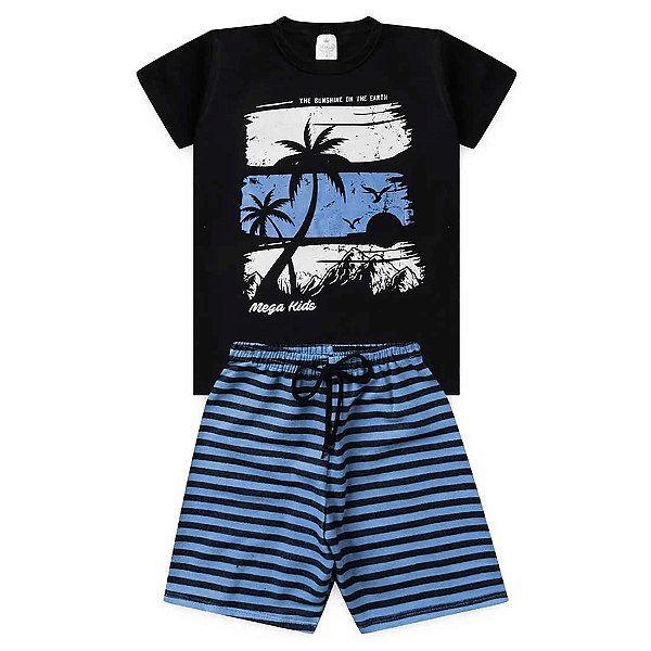 Conjunto Infantil Menino Palmeiras - Preto e Azul