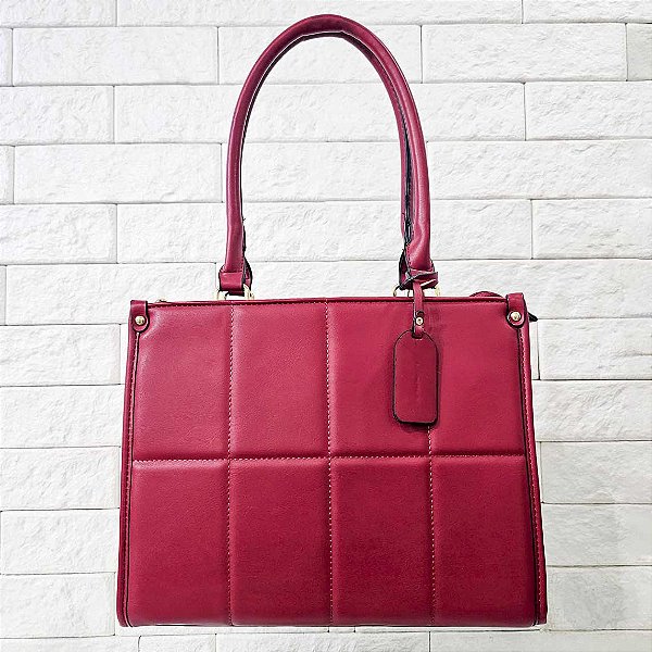Bolsa Matelassê Quadrado - Vermelha
