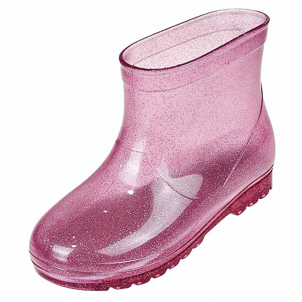 Bota Galocha Baby Translúcida - Pink Glitter