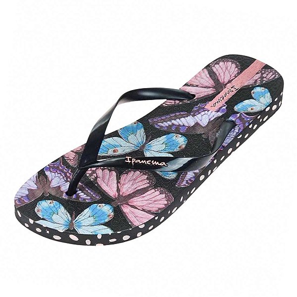 Chinelo Ipanema Sem Igual Borboleta - Preta