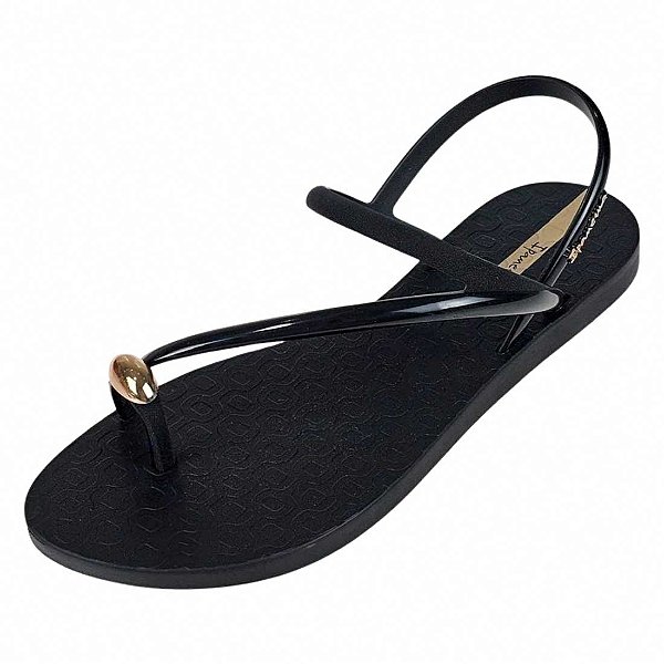 Sandália Ipanema Glam Ring - Preto e Ouro