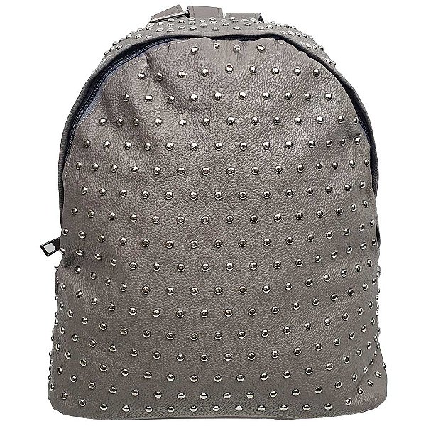 Mochila com Bolinhas em Metal - Cinza