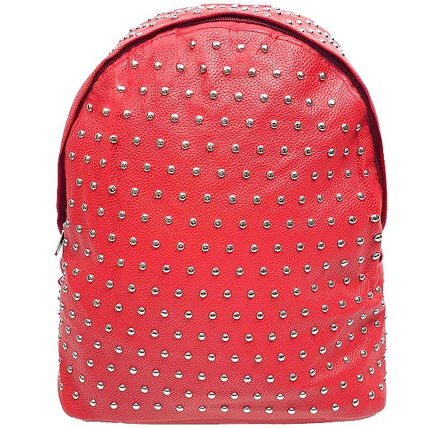 Mochila com Bolinhas em Metal - Vermelha