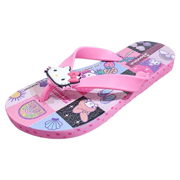 Chinelo Ipanema Infantil Hello Kitty Funny - Rosa e Lilás