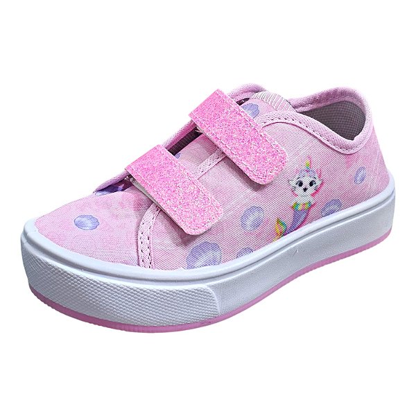 Tênis Infantil Sereia com Crepe - Rosa