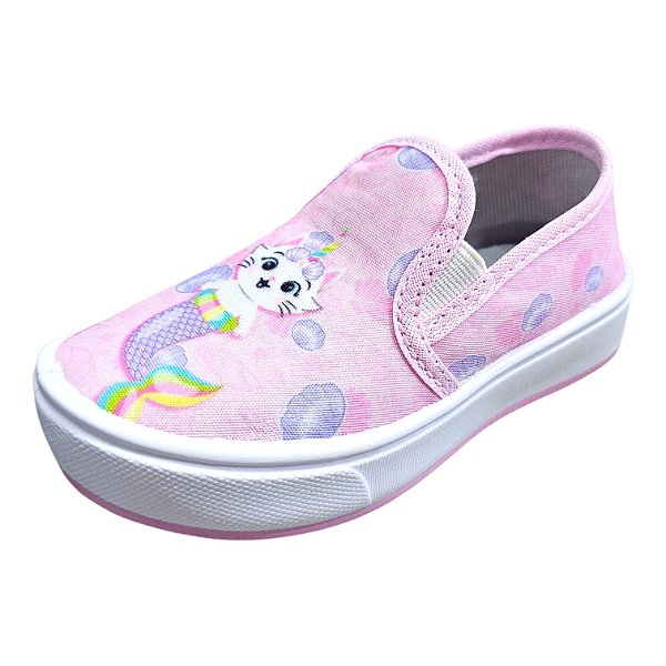 Tênis Iate Infantil Sereia com Elástico - Rosa