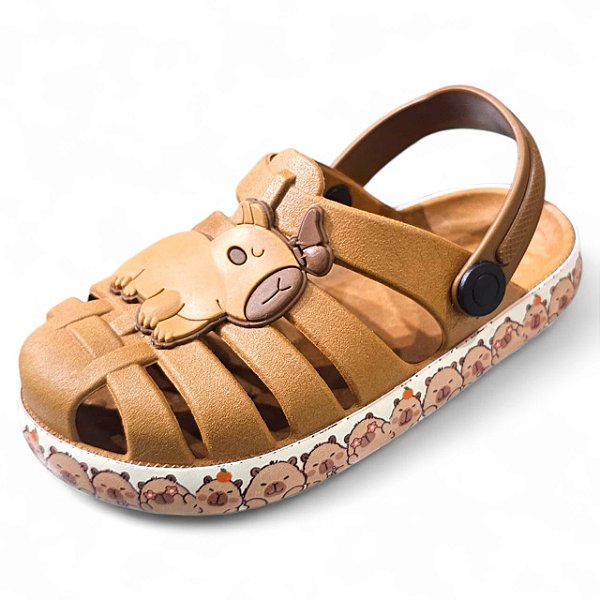 Sandália Clog Babuch Infantil Capivara - Caramelo