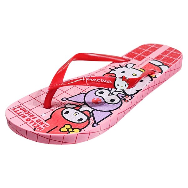 Chinelo Ipanema Hello Kitty and Friends - Rosa e Vermelho