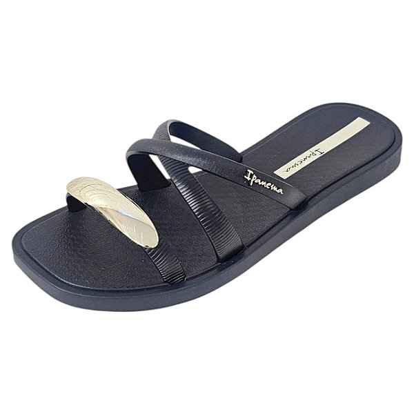 Chinelo Ipanema Metal Chic Metalizado - Preto