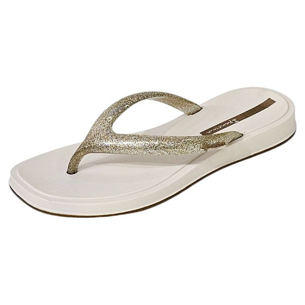 Chinelo Ipanema Glow Trendy Bubble - Bege Glitter
