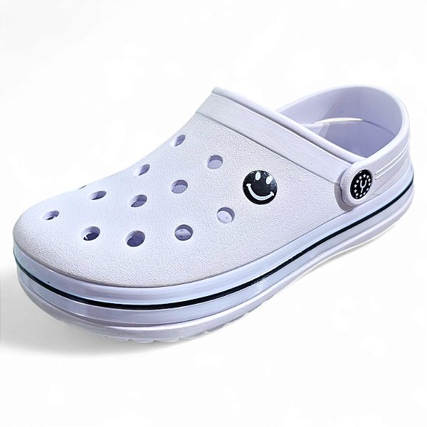 Sandália Clog Babuch com Listra Lateral - Branco