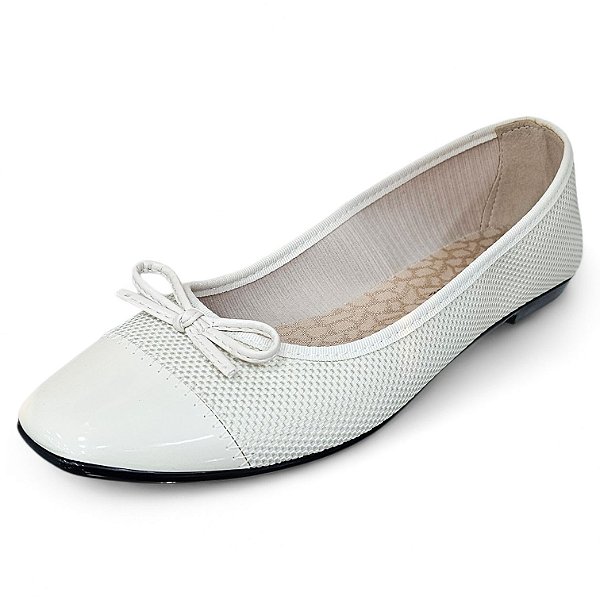 Sapatilha Captoe Palhinha com Laço - Off White