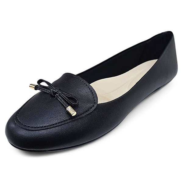 Sapatilha Mocassim com Laço - Preto