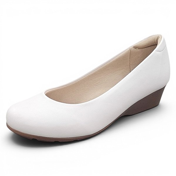 Scarpin Boneca Anabela Modare Comfort - Branco