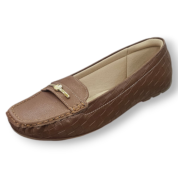 Mocassim Comfort Croco com Fivela - Marrom