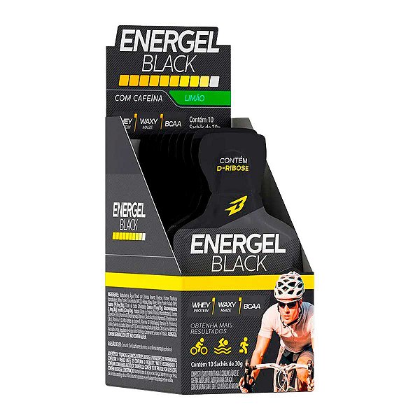 Energel Black Cafeína Limão - 10 Sachês - Bodyaction