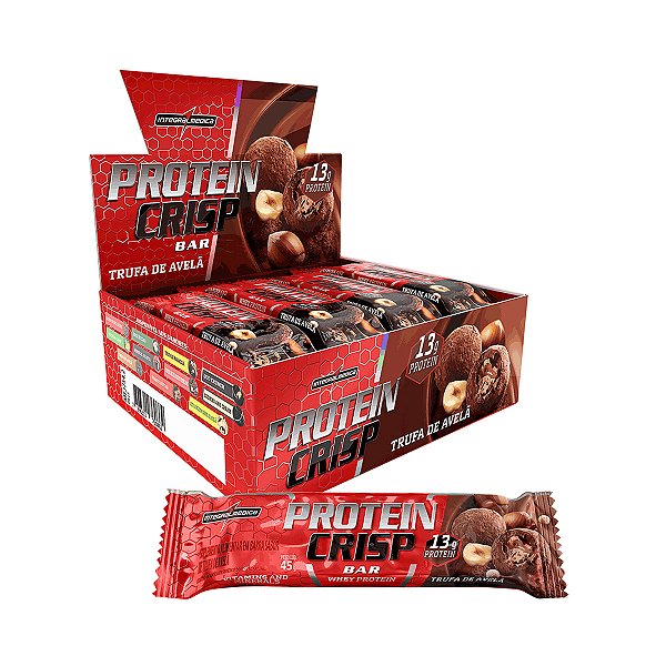 Protein Crisp Bar Trufa De Avelã – 12 Unidades - Integral Medica