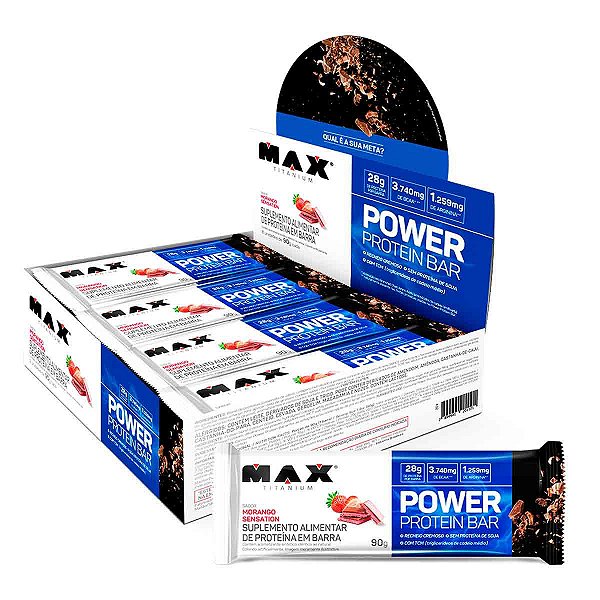 Power Protein Bar Morango Sensation – 8 Unidades