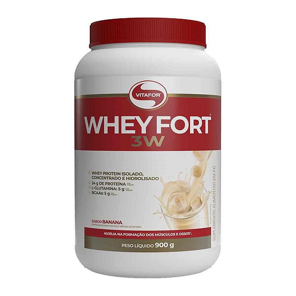 WHEY FORT 3W POTE 900G BANANA - VITAFOR