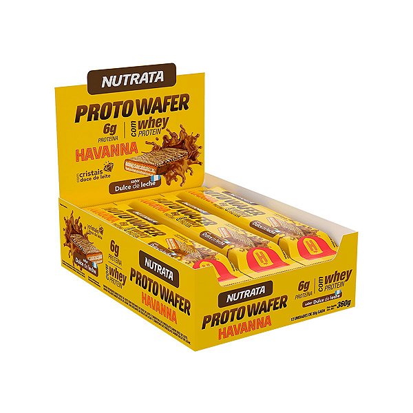 PROTO WAFER SABOR DOCE DE LEITE HAVANNA DISPLAY C/ 12 UN 30G  NUTRATA