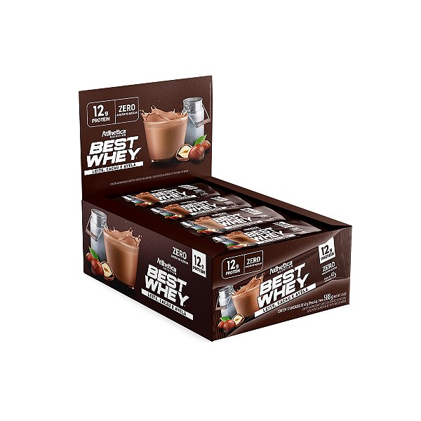 Best Whey Bar Leite, Cacau e Avelã - 12 Unidades - Athletica