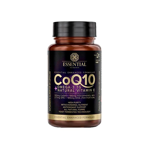 COQ-10 + Ômega 3TG + Natural Vitamin - 60 Cápsulas - Essential Nutrition