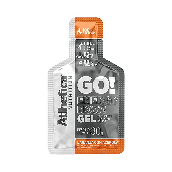 GO! Energy Now Gel Laranja com Acerola - 10 Sachês - Atlhetica