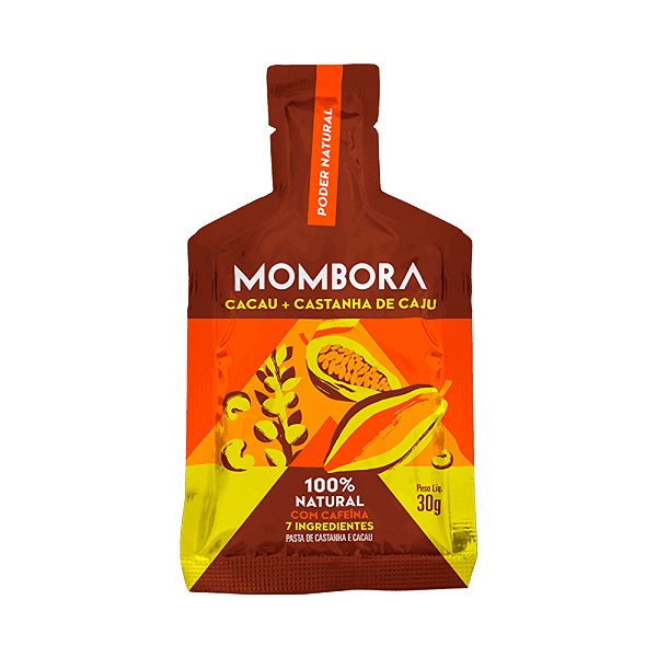 Gel De Pasta de Cacau e Castanha - CAIXA COM 10 SACHES - Mombora