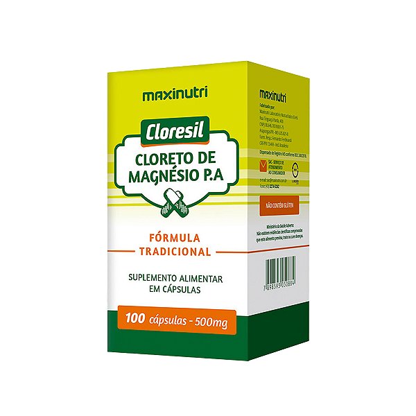 Cloresil Cloreto de Magnésio P.A - 100 Cápsulas - Maxinutri