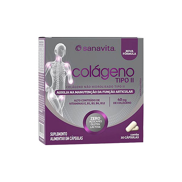 Colágeno Tipo ll - 30 Cápsulas - Sanavita