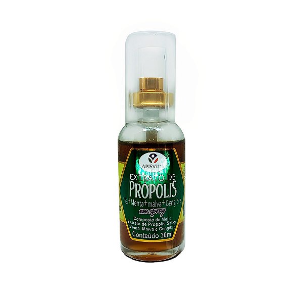 Extrato De Própolis Em Spray Mel, Menta, Malva E Gengibre - 30ml – Apis Vida