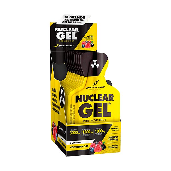 Nuclear Rush Gel Frutas Vermelhas - 10 Sachês - Bodyaction