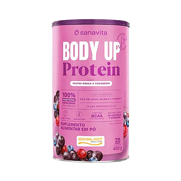 Body Up Protein Frutas Roxas e Cranberry - 450g - Sanavita