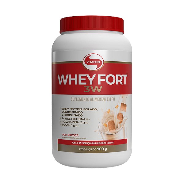 Whey Fort 3W Paçoca - 900g - Vitafor