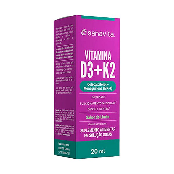 Vitamina D3+K2 - 20 mL - Sanavita
