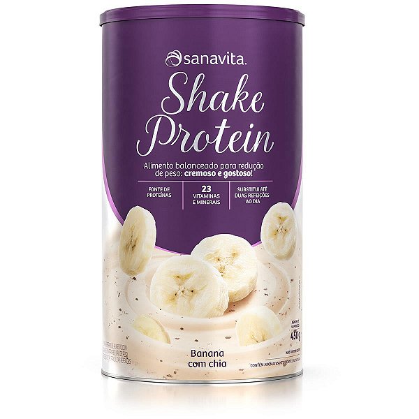 Shake Protein Banana Com Chia – 450g – Sanavita
